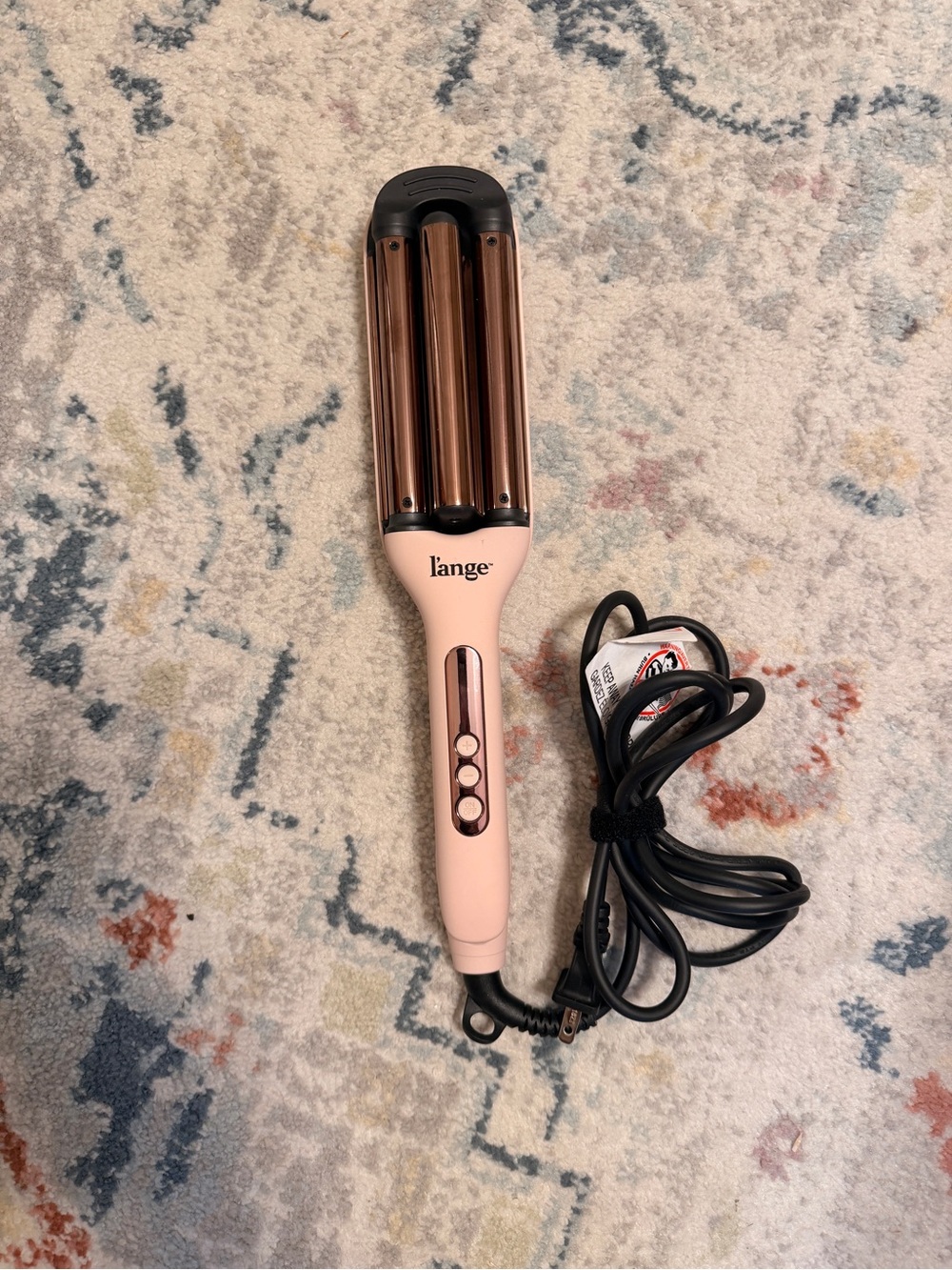 L’ange Triple Barrel Hair Waver Blush Pink Rose Gold